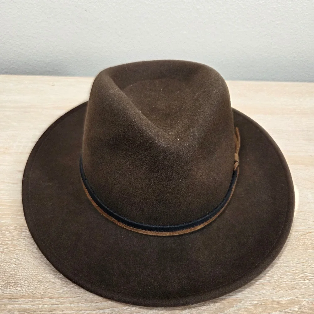 Country Gentleman Outback Wool Felt Hat Large Brown Made in USA